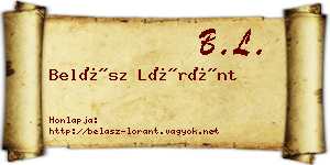 Belász Lóránt névjegykártya